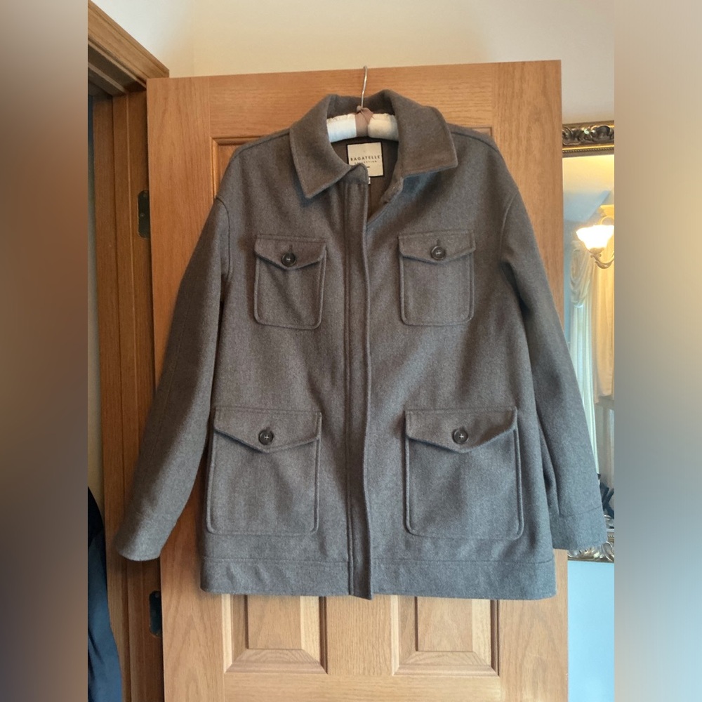 Wool Coat Size L Brown Bagatelle